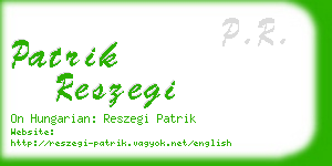 patrik reszegi business card